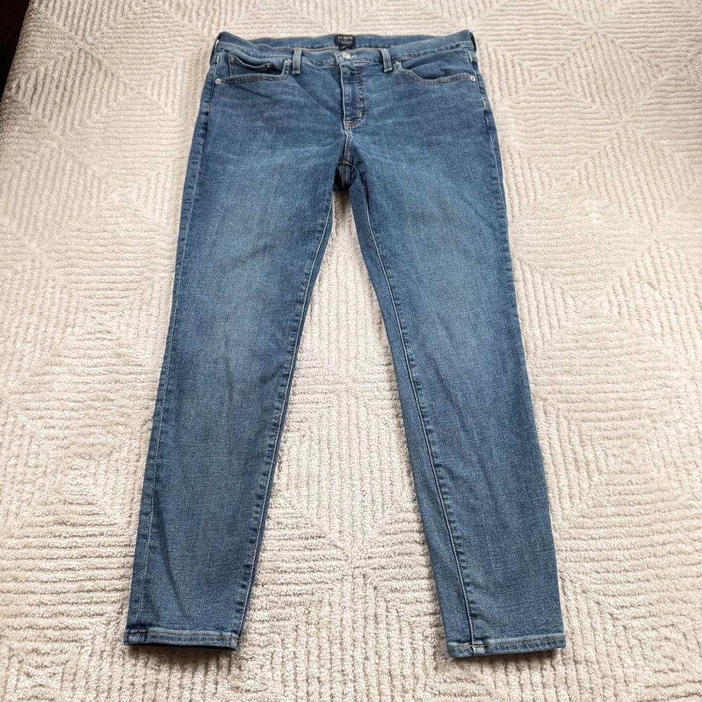 J.Crew 8" Mid-Rise Skinny Jeans Womens 32 Stretch Denim Preppy Casual Capsule